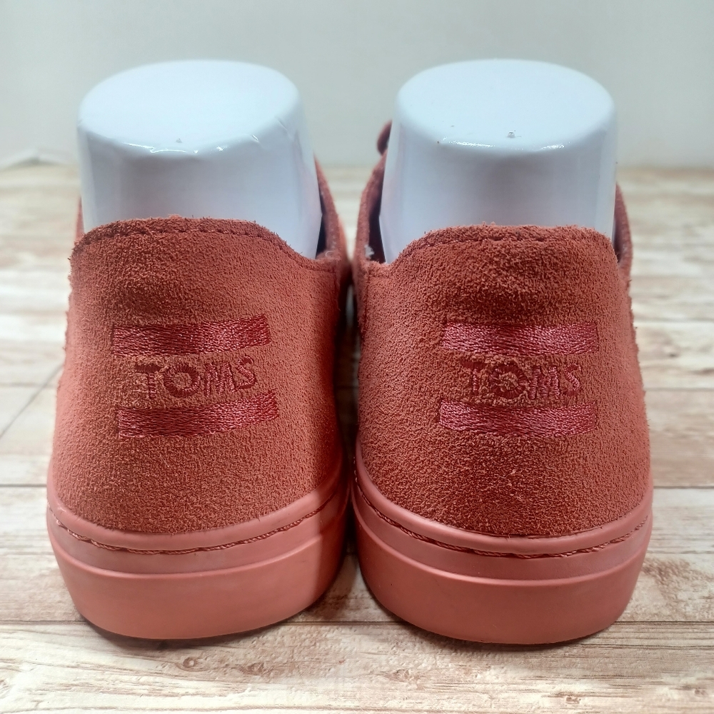 TOMS Dusty Rose Suede Lace Up Sneakers Whipstitched Casual Shoes Women's 8.5 - Picture 4 of 12